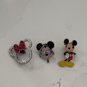 Minnie Mouse Icon Jeweled Bow + Mickey Mouse Pin Set